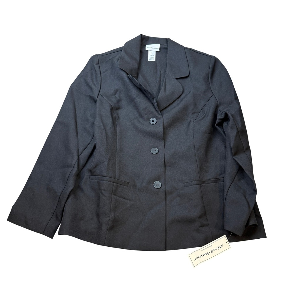 MSRP $69 Alfred Dunner Womens 12 Black Classics Regular Fit Suit Jacket